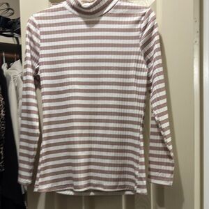 Elegant Striped Long Sleeve Turtleneck Top